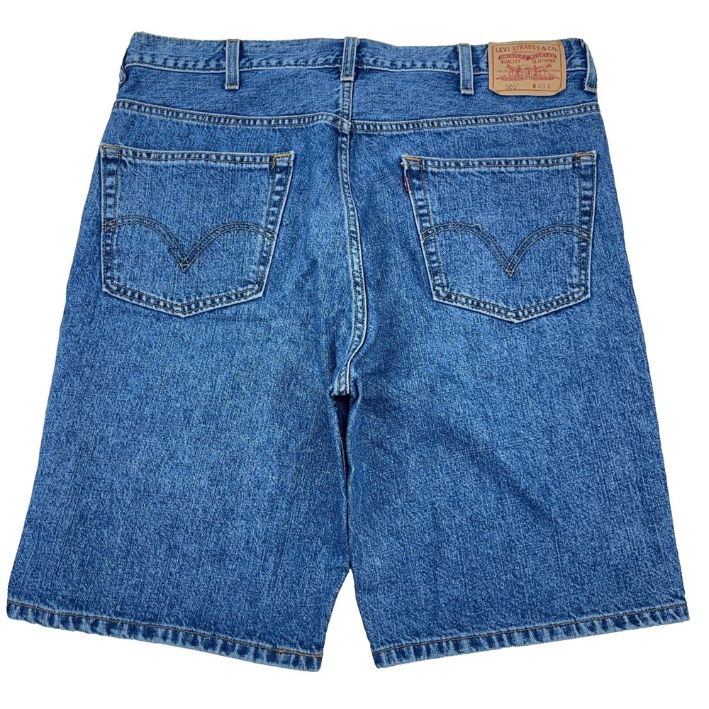 Vintage Levis 505 Shorts Men 40 Blue Jean Med Wash Jorts Dad Y2K 2000s Adult A29